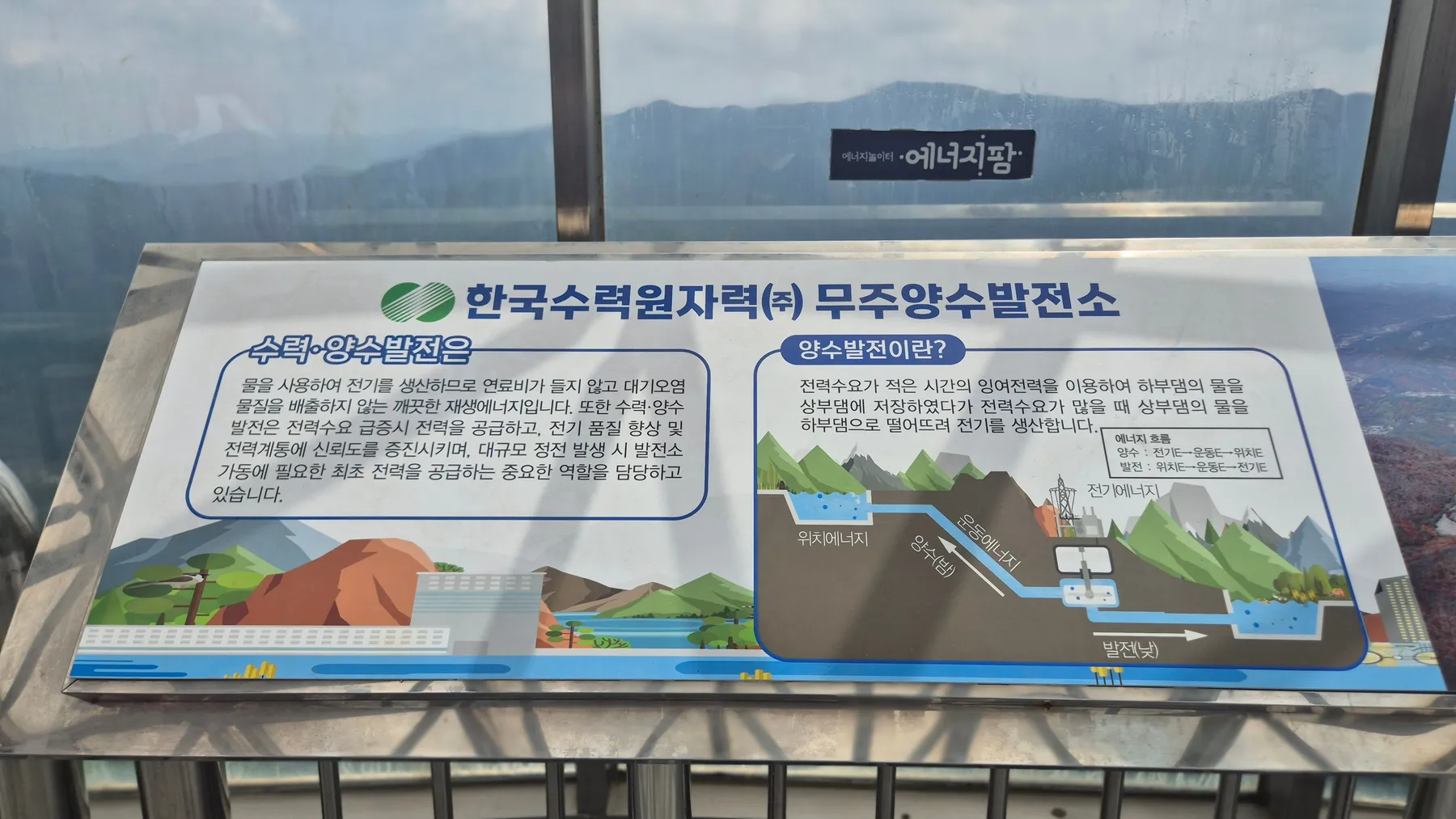무주양수발전소 안내판